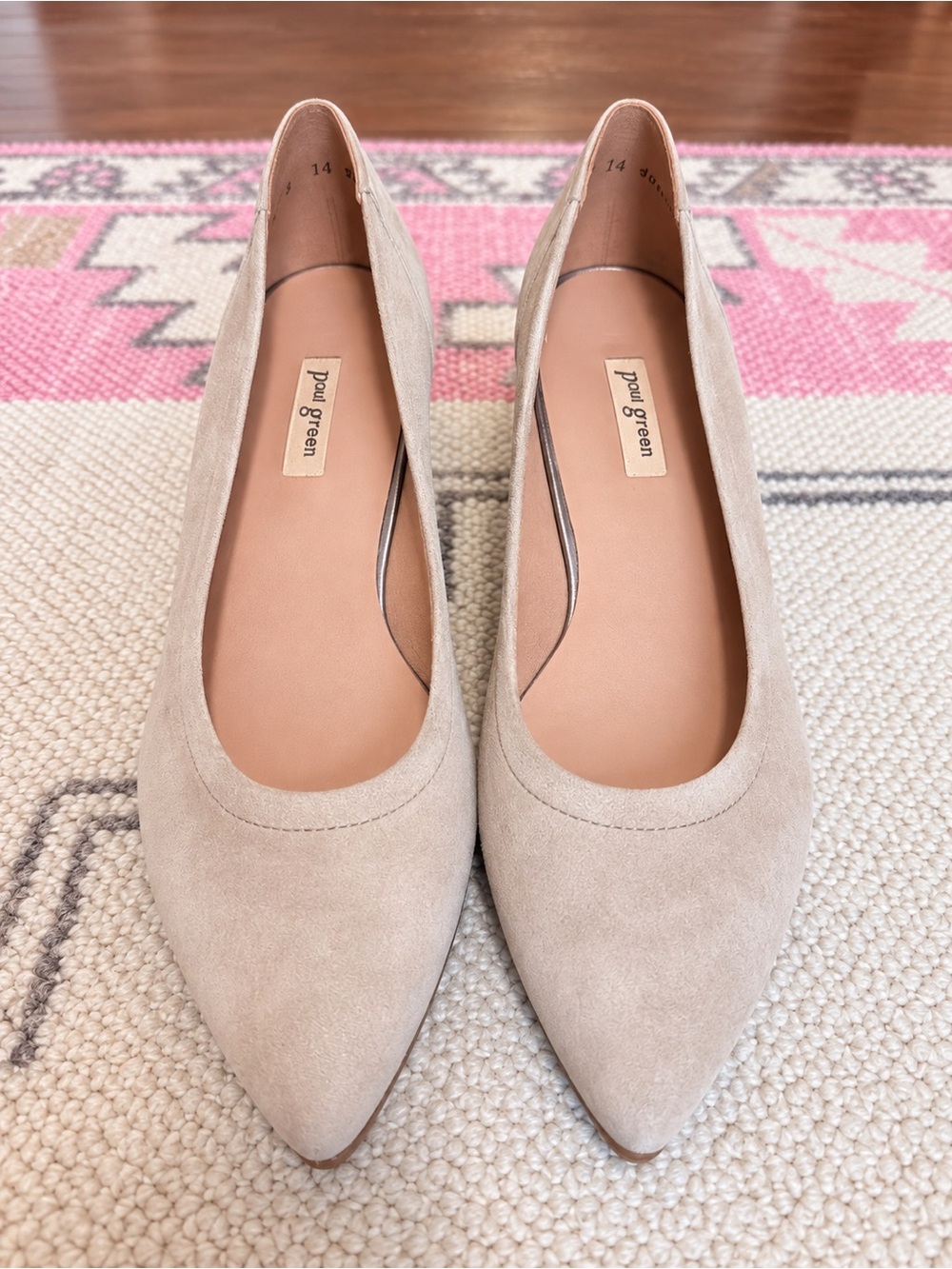 Paul Green Beige Suede Pointed-Toe Heels